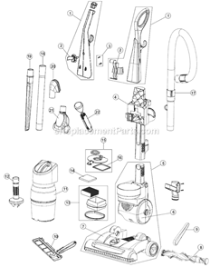 Page A Diagram and Parts List for M140005  Dirt Devil Upright Vacuum